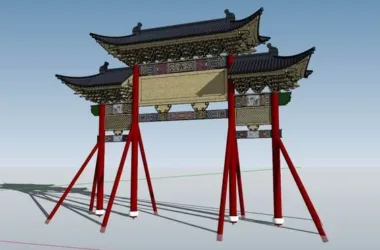 SketchUp Model of Qing Dynasty Archway | Traditional Chinese Ancient Architecture-BIM WORLD