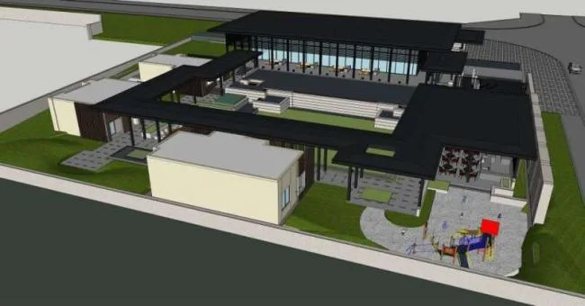 Sketchup Residential Model | Low rise Sales Office, Commercial Building, Modern Style
