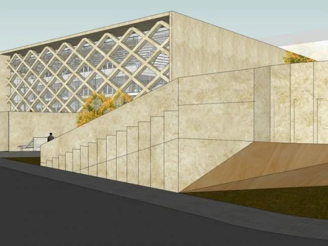 Sketchup Cultural Model | Multi story Library, Cultural Architecture, Modern Style