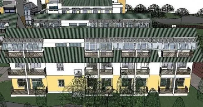 Sketchup Residential Model | Multi story Sloping Roof Residence, Modern Style