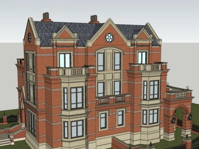 Sketchup Villa Model | Twin Villa, Stacked Villa, Classical Style