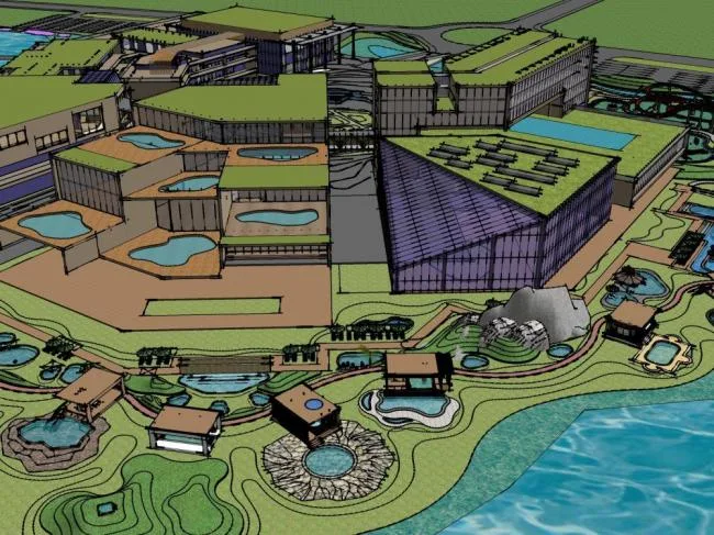 Sketchup Business Model | Multi story commercial buildings, shopping malls, modern style