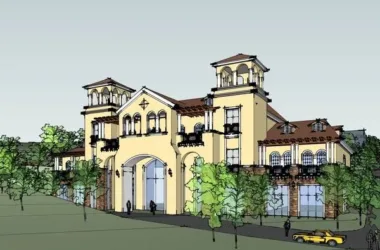 Multi-Story Mediterranean Hotel Model in Classic Style | SketchUp Design-BIM WORLD
