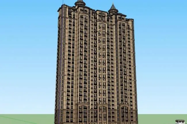 Sketchup Residential Model | Double Block High Rise Residential, Classical Style, Tuscan Style