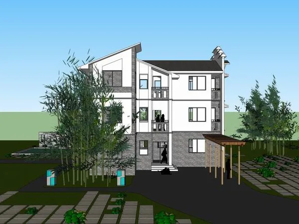 Sketchup Villa Model | Rural Villa, Classical Style, Multi story