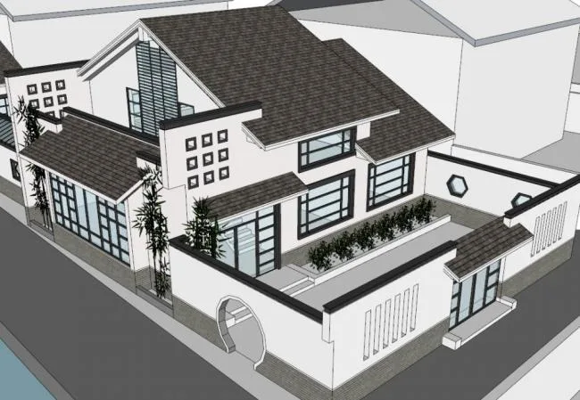 Sketchup Residential Model | Multi story Residence, Classical Style