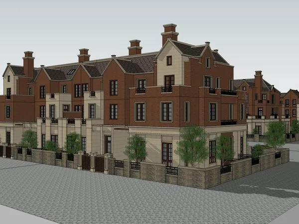 Classical Style Townhouse Villa Model in SketchUp