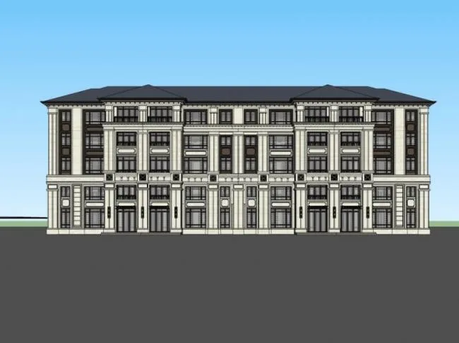 Sketchup Villa Model | Multi row Villa, Modern Style