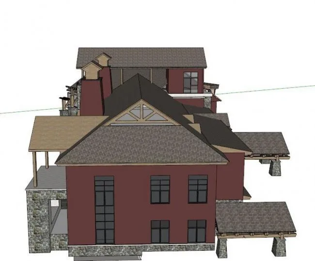 Sketchup Business Model | Multi story Club, European Classical Style