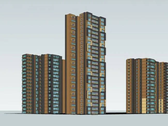 Modern High-Rise Residential Buildings | SketchUp Architectural Model-BIM WORLD