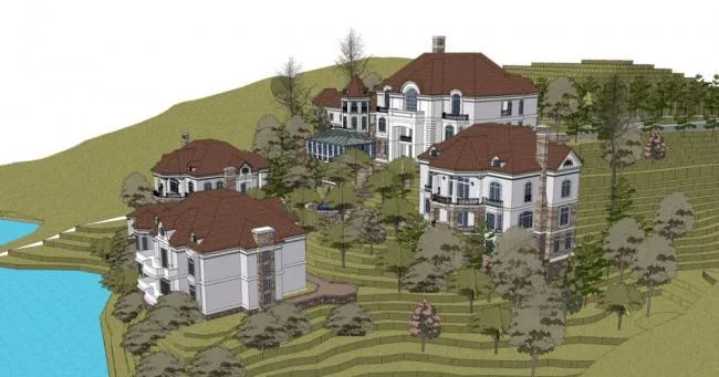 Sketchup Villa Model | Mountain Villa, French Style, Classical Style, Garden Villa