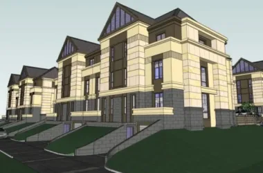 Modern Multi-Row Villa Model in SketchUp-BIM WORLD