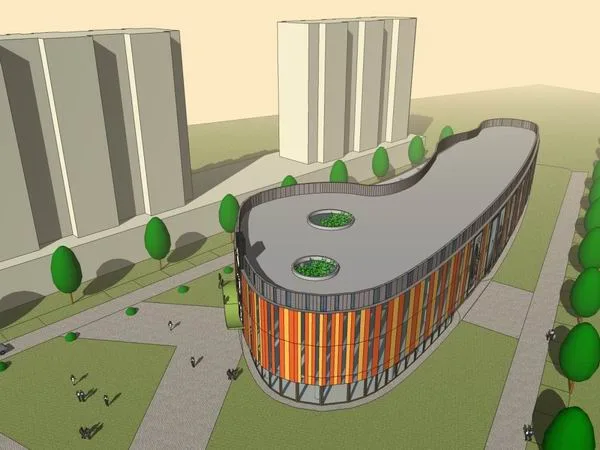 Modern Multi-Story Residential and Sales Office Model in SketchUp