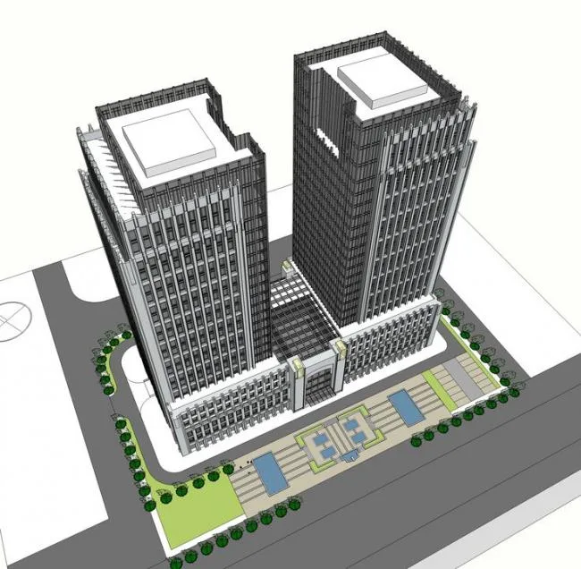 Sketchup Hotel Model | High rise Hotel, Modern Style