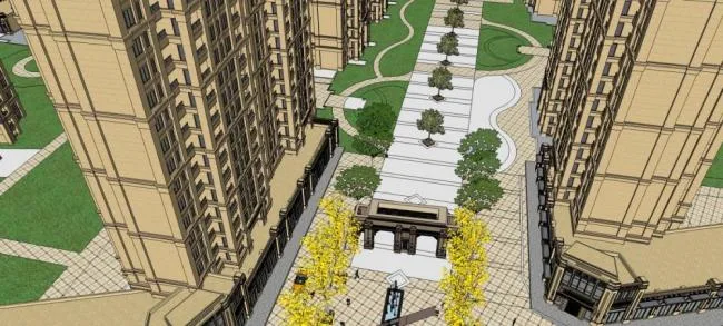Sketchup Residential Model | High rise residential communities, residential buildings, commercial podiums, neoclassical style