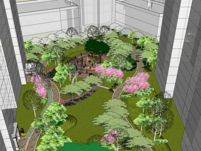 Sketchup Landscape Model | Residential Landscape, Residential Landscape, Classical Style
