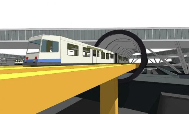 Sketchup Station Road and Bridge | Mountain Railway Passenger Transport Hub Center Planning, Multi story Passenger Station, Transportation Architecture, Modern Style