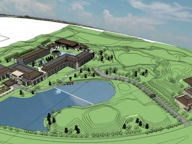 Classical Multi-Story Hotel Model in SketchUp