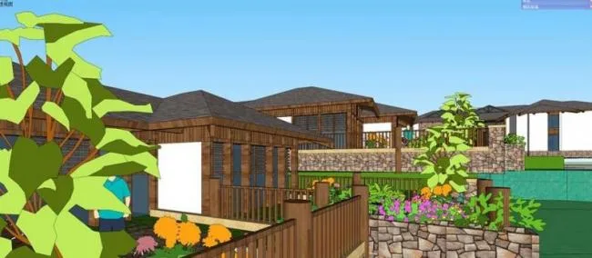 Sketchup Hotel Model | Multi story Hotel Resort, Angola, Southeast Asian Style, Classical Style