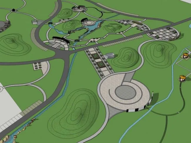 Sketchup Landscape Model | Park Landscape, Classical Style