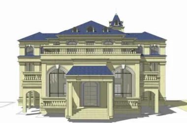 SketchUp Villa Model: Multi-Row Stacked European Classical Design-BIM WORLD