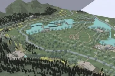 Modern Mountain Landscape Design in SketchUp-BIM WORLD