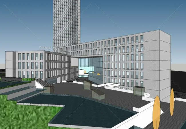 Sketchup Office Model | Multi story Mixed Office, Office Building, Modern Style