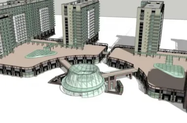 SketchUp Model: Modern Multi-Story Commercial and Residential Complex-BIM WORLD