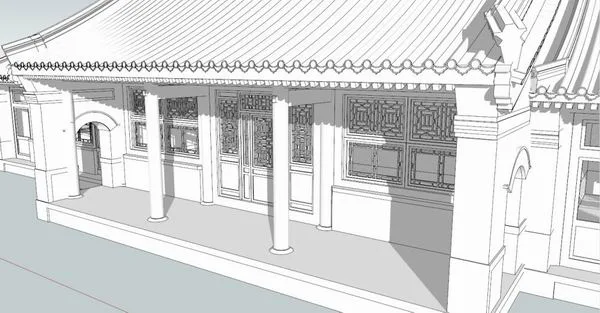 Sketchup Ancient Architecture Model | Multi story Courtyard Main House, Chinese Style, Ancient Architecture