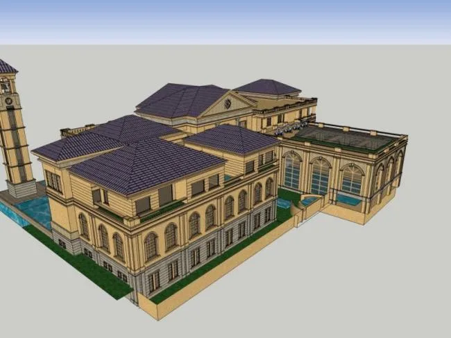 Sketchup Business Model | Multi story Club, European Classical Style