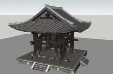 Chinese-Style Pavilion Sketch Model in SketchUp-BIM WORLD