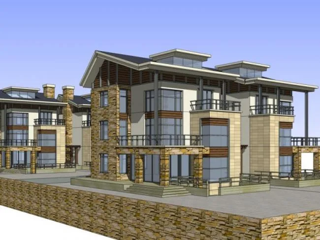 Sketchup Villa Model | Double Split Villa, European Style