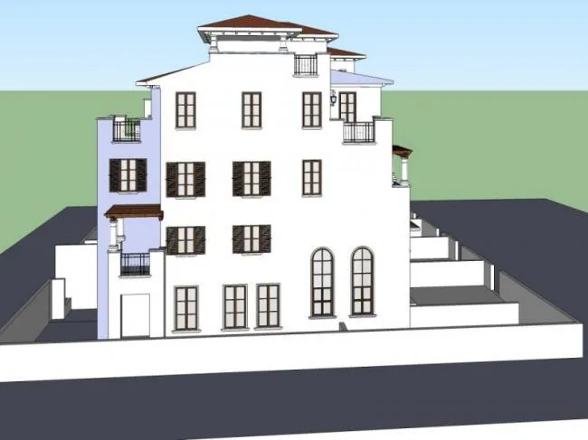 Sketchup Residential Model | Row House, European Classical Style