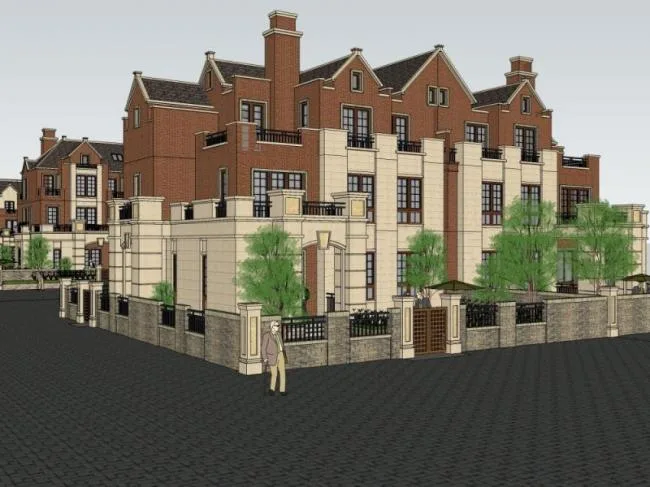 Sketchup Villa Model | Multi row Villa, European Style