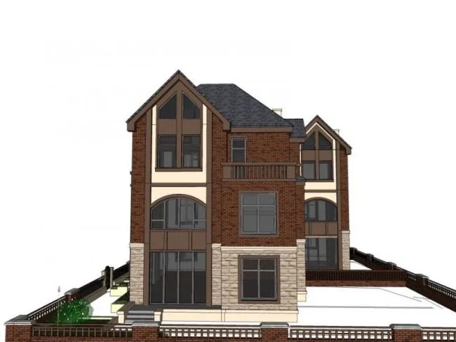 Sketchup Villa Model | Multi row Villa, Modern Style