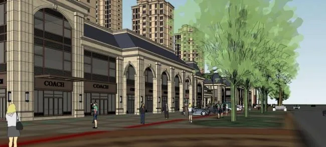 Sketchup Residential Model | High rise Residential Buildings, Neighborhoods, Residential Buildings, Multi story Shopping Malls, Commercial Skirts, French, Classical Style, Ground Floor Commercial