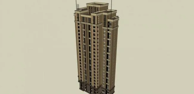 Sketchup Residential Model | High rise Residential Buildings, Residential Buildings, Classical Style