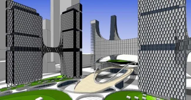 Sketchup Office Model | Super high-rise office buildings, apartments, modern style
