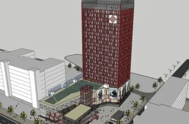 SketchUp Complex Model: Multi-Story High-Rise Office, Residential, and Commercial Building in Modern Style-BIM WORLD