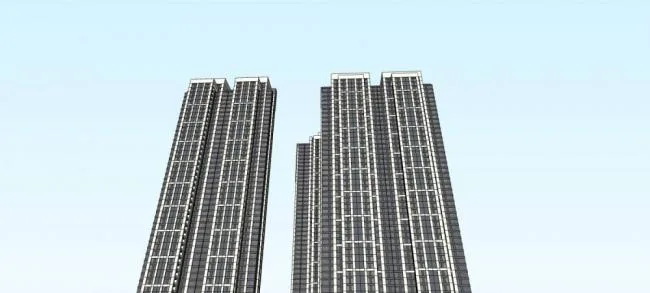 Sketchup Residential Model | High rise residential buildings, neighborhoods, modern style, residential buildings