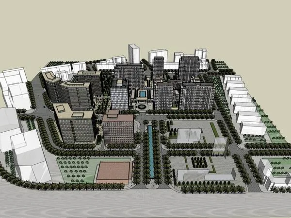 Sketchup Complex Model | High rise complex, office building, commercial, hotel, modern style