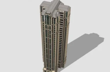 SketchUp Residential Model: French-Inspired Classical Super High-Rise Building-BIM WORLD