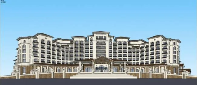 Sketchup Hotel Model | Multi story Hotel, Spanish, Classical Style