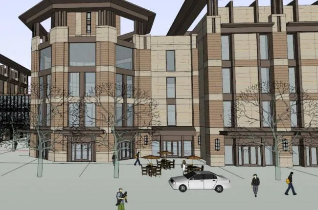 Sketchup Business Model | Multi story Commercial Street, Modern Style