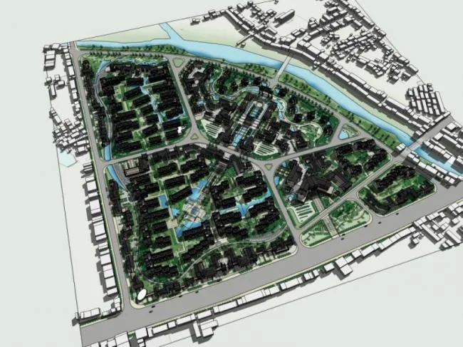 Sketchup Planning Model | Community Planning, Chinese Style