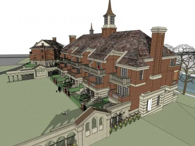 Sketchup Villa Model | Row Villa, British Classical Style