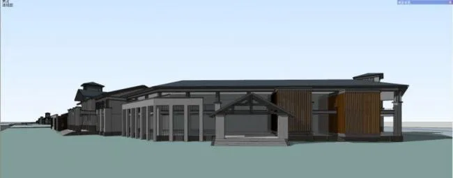 Sketchup Business Model | Multi story Commercial Club, Modern Chinese Style