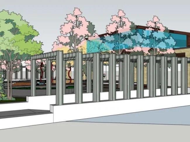 Sketchup Landscape Model | Entrance Landscape, Square Landscape, Modern Style