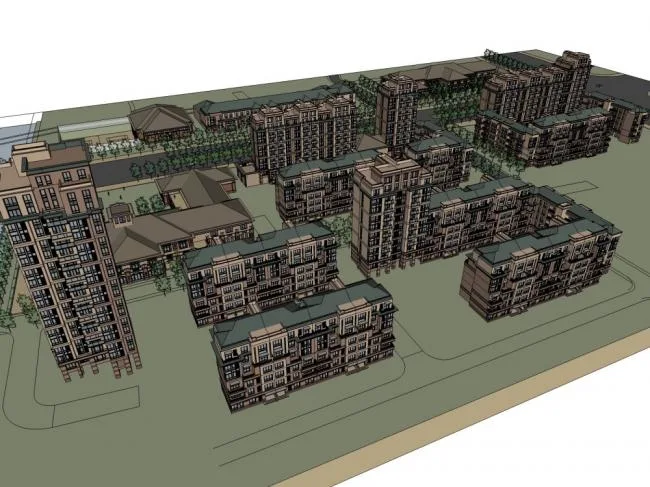 Sketchup Residential Model | High rise residential building, classical style, 18 floors