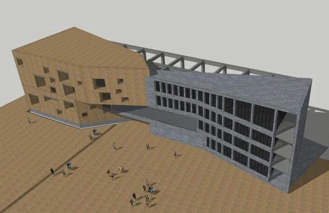 Sketchup Business Model | Multi story clubhouse, modern style, commercial building